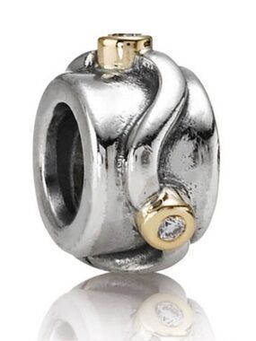 Pandora Two Toned w Diamonds “Laura’s Favorite” retired charm